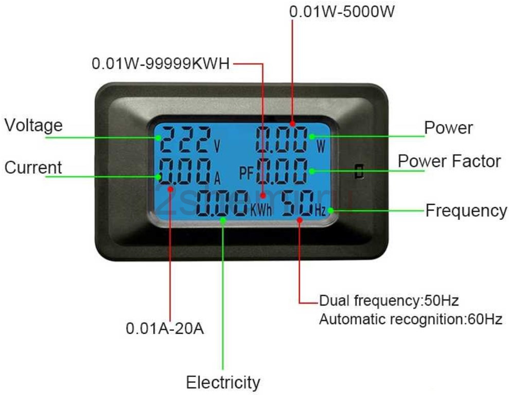 Многофункциональный цифровой ваттметр электроэнергии P06S-100 и P06S-20