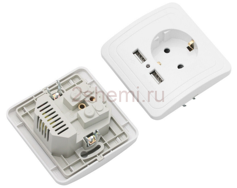 Розетка 220 В со встроенным USB зарядным устройством