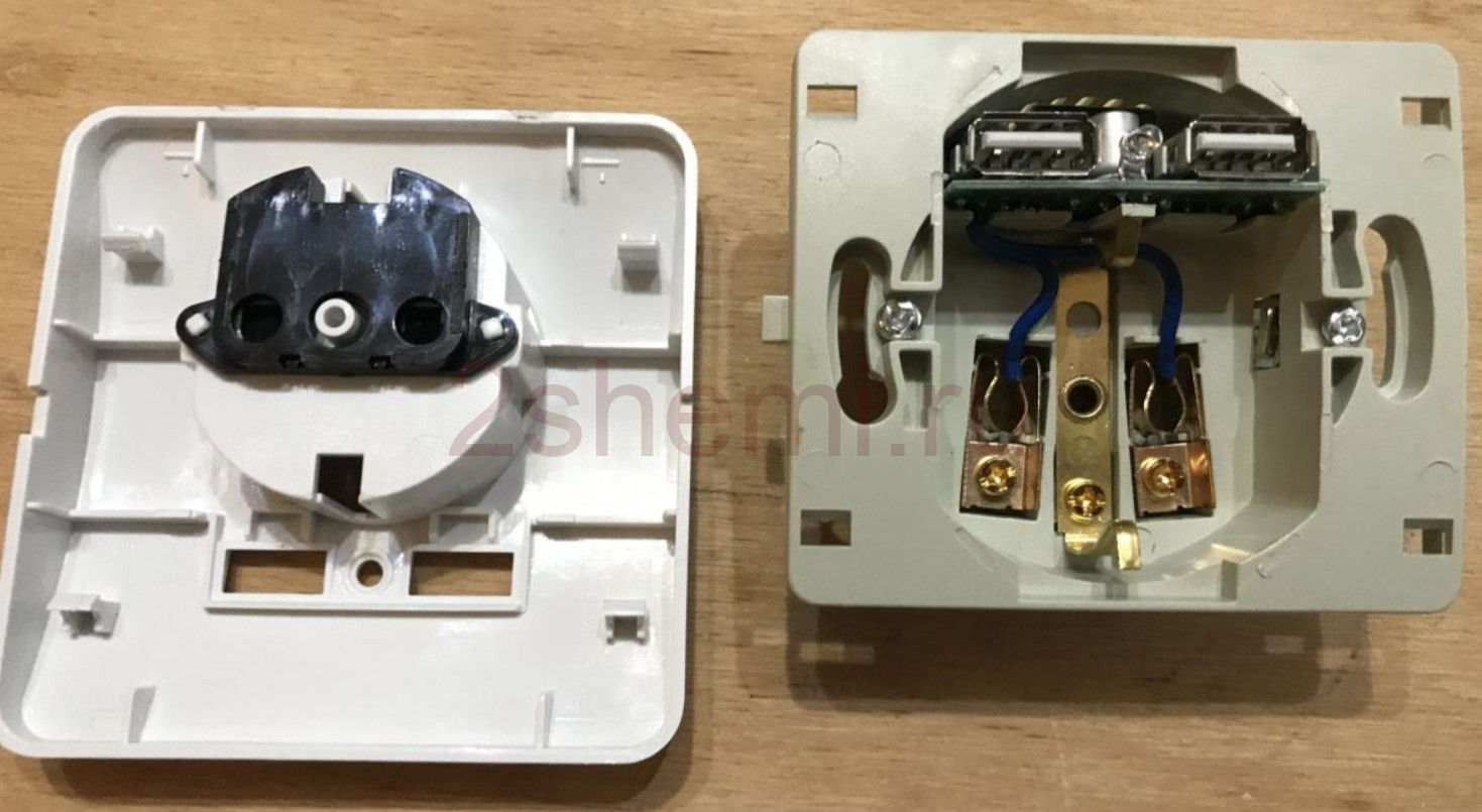 Розетка 220 В со встроенным USB зарядным устройством
