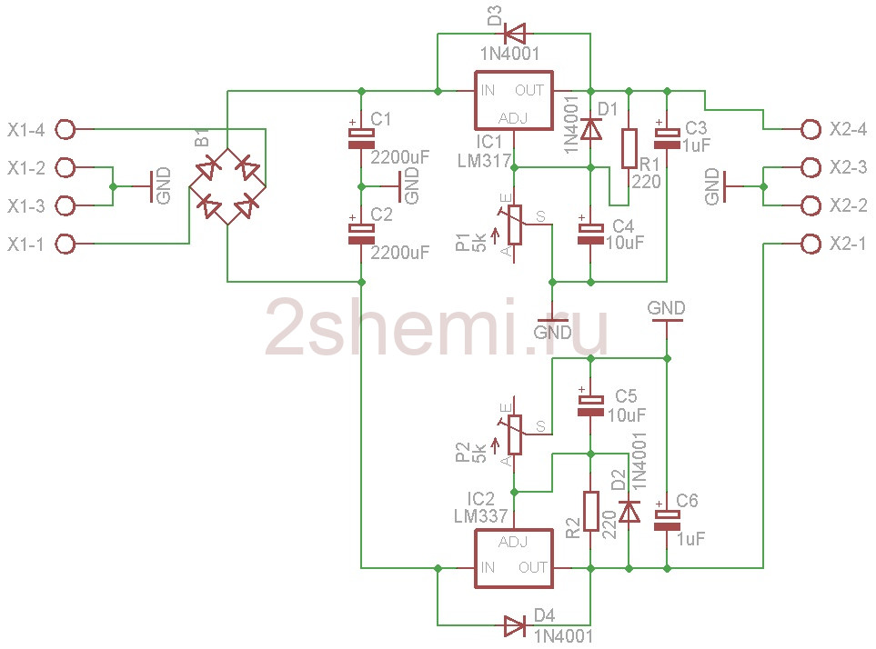 Регулируемые стабилизаторы на LM317 и LM337