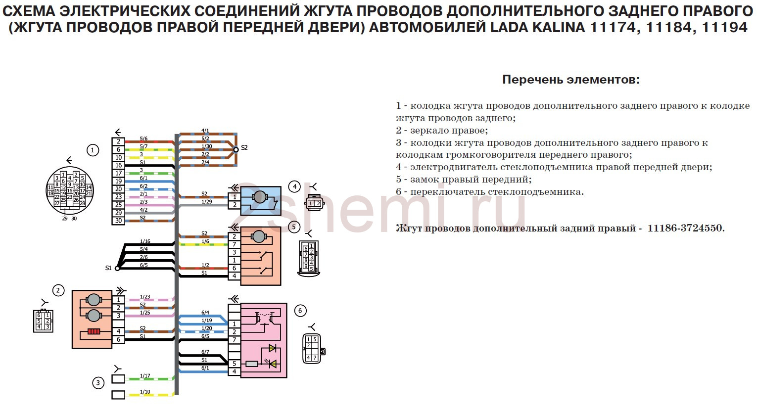 Схема Лада Калина ВАЗ-1117, ВАЗ-1118, ВАЗ-1119