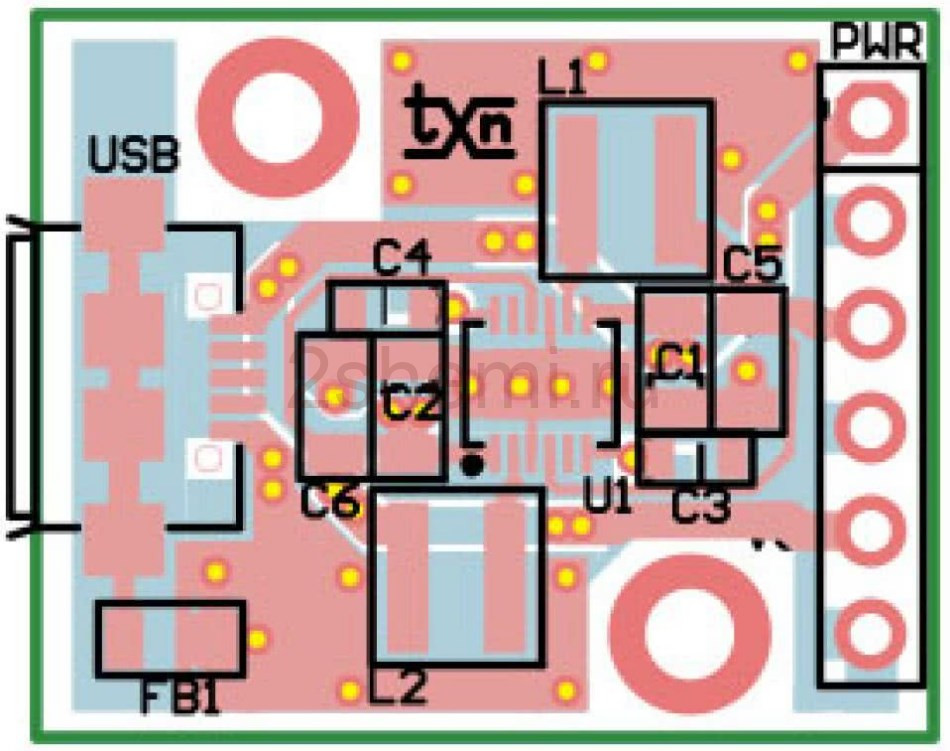 Миниатюрный преобразователь от USB на 2 напряжения