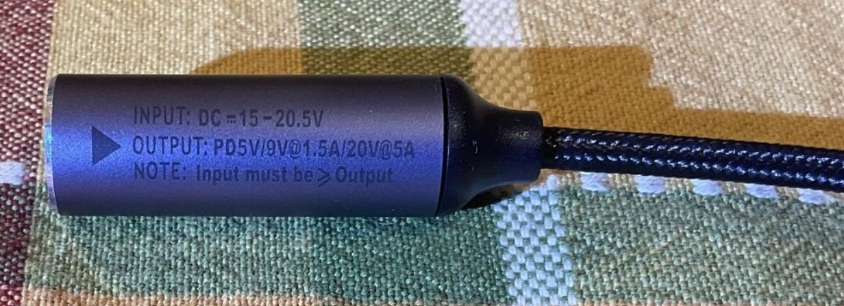 USB-C адаптер для зарядки от БП ноутбука