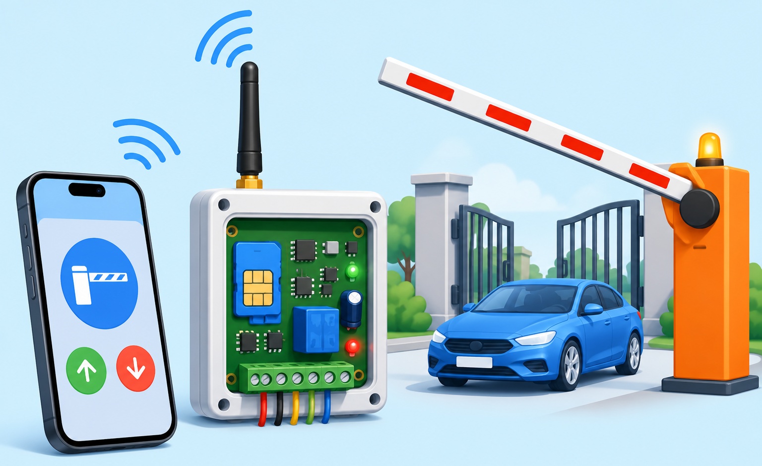 GSM контроллер для ворот или шлагбаума