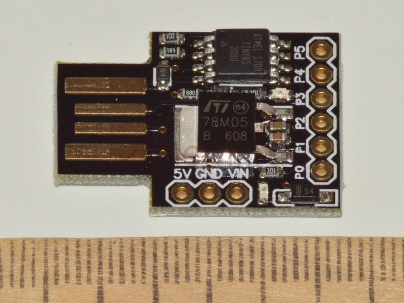 Digispark ATTINY85: схема подключения модуля, прошивка и испытание